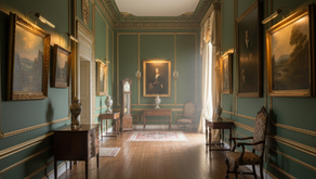 Elegant stately home hallway representing discretion in royal household staffing