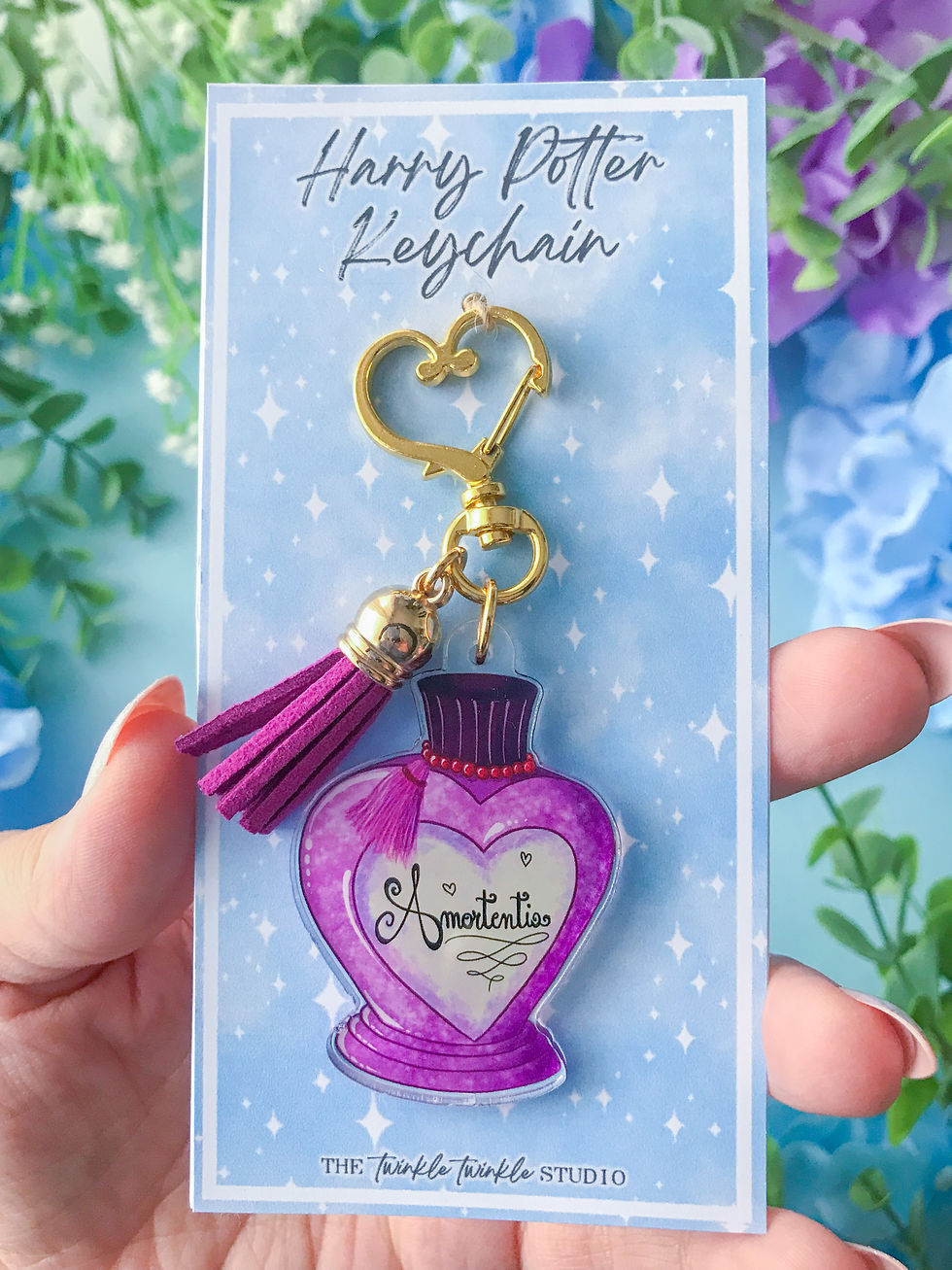 Thumbnail: Harry Potter Amortentia Potion Keychain | With Clasp and Tassel