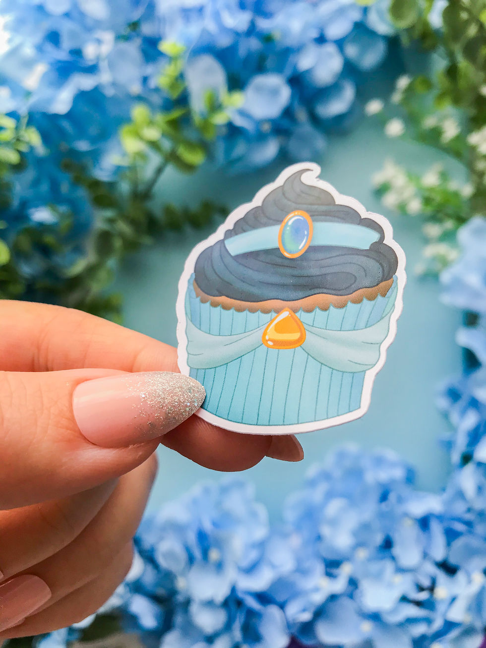 Thumbnail: Princess Jasmine Cupcake Sticker | Glossy or Matte Paper