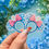 Thumbnail: Blue Sequin Minni Ears with White Polka dots and Daisy Sticker | Glossy or Matte