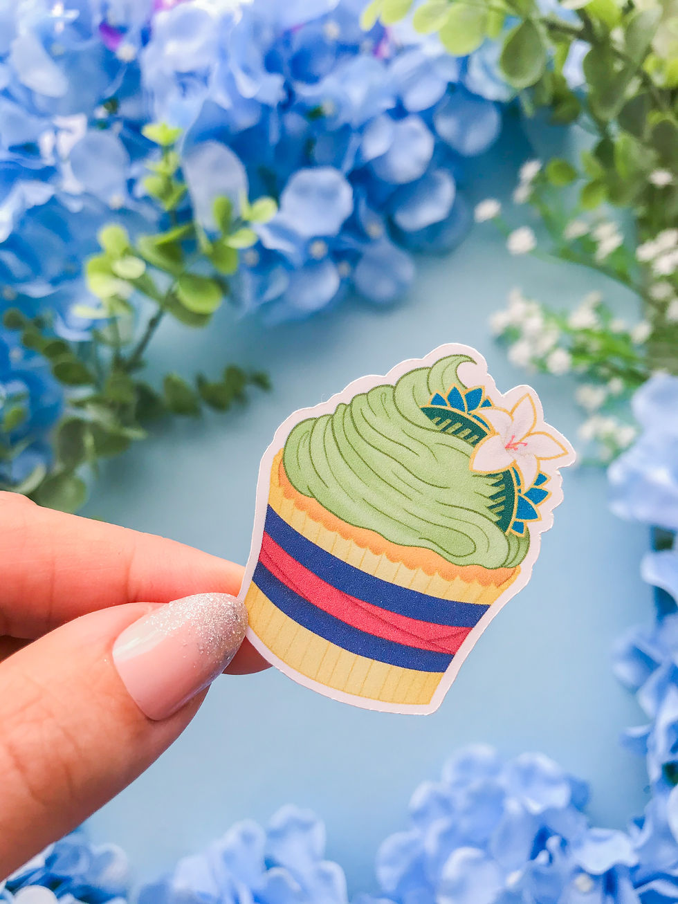Thumbnail: Princess Mulan Green Outfit Cupcake Sticker | Glossy or Matte Paper