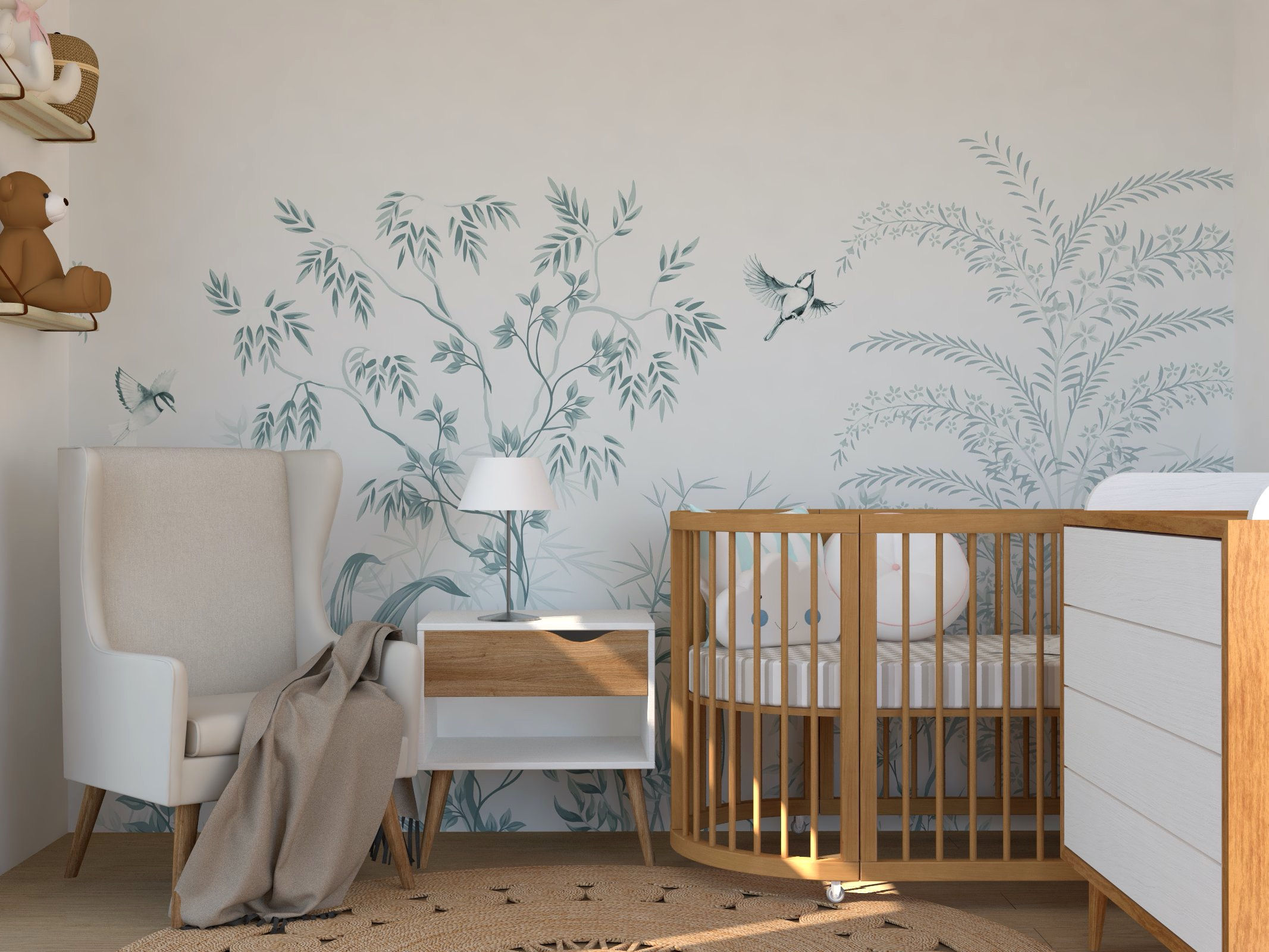 Painel Jardim Luminoso - Azul Bebê