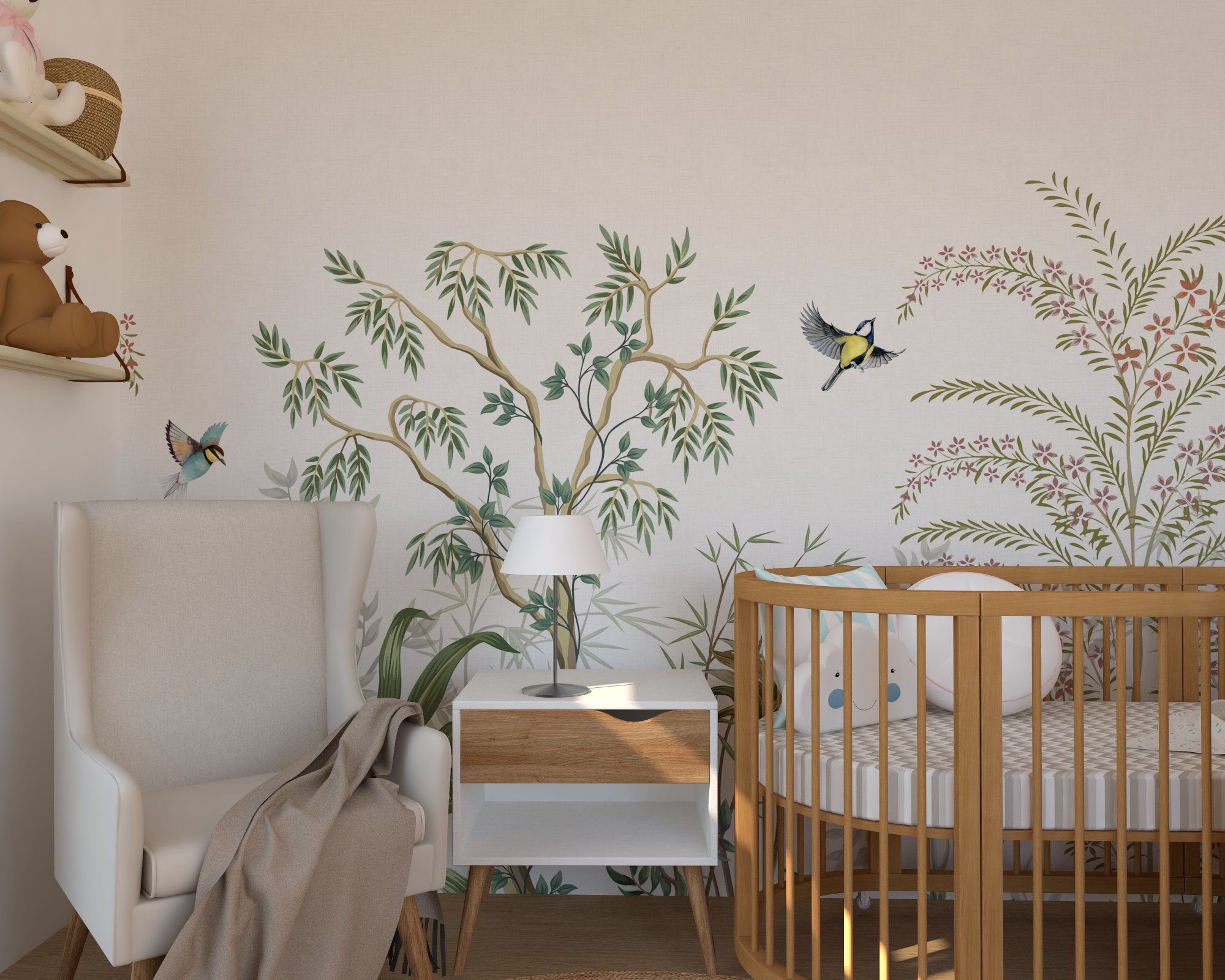 Painel Jardim Luminoso - Textura Linho