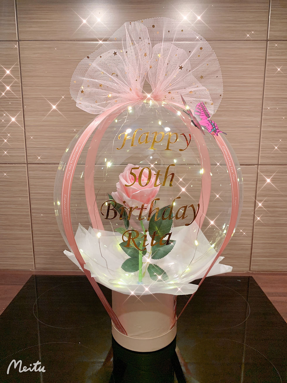 Thumbnail: ROSE BALLOON BOX  PINK
