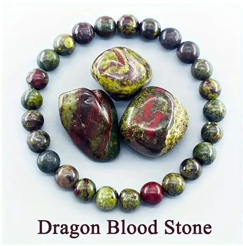 Armband van Drakenbloedsteen en 3 losse stenen