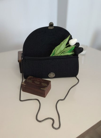 Küçük resim: Kadın Çanta, Portföy Çantası, Tress İp, Kordon İp Çanta, Omuz Çantası, kordon ip