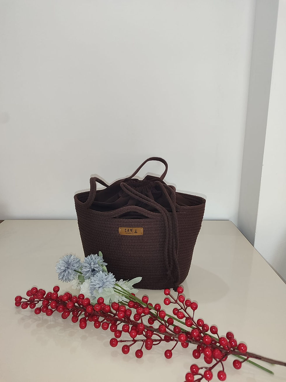 Küçük resim: Say Tasarım Desing ÇANTA Kordon İpten 