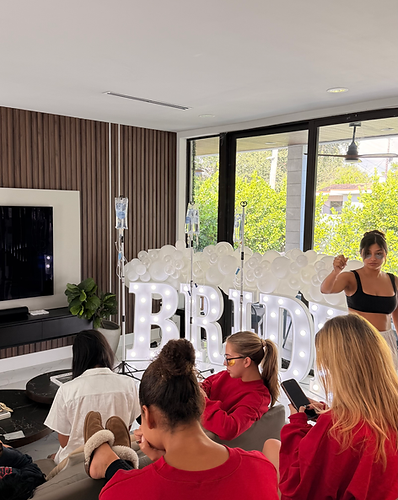 A bachelorette group at a condo during a Key Basis IV group appointment