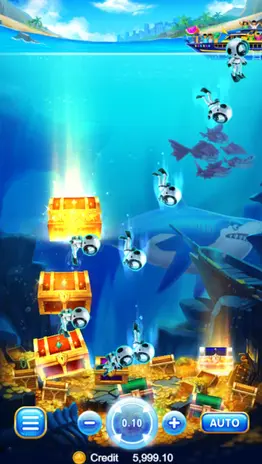 Divers carrying treasure chests underwater