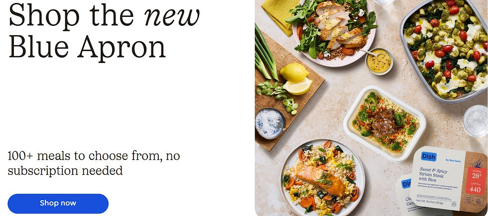 blue apron menu link