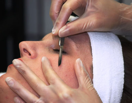 dermablade technique on face photo
