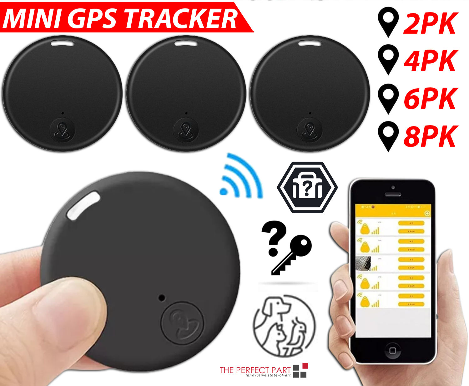 Bluetooth Mini GPS Tracking Air Key Tag Child Pet Finder Tracker Location Device