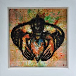 Claddagh Ring, Traditional Irish Ring In Handmade, Kiln Fused Glass Image.