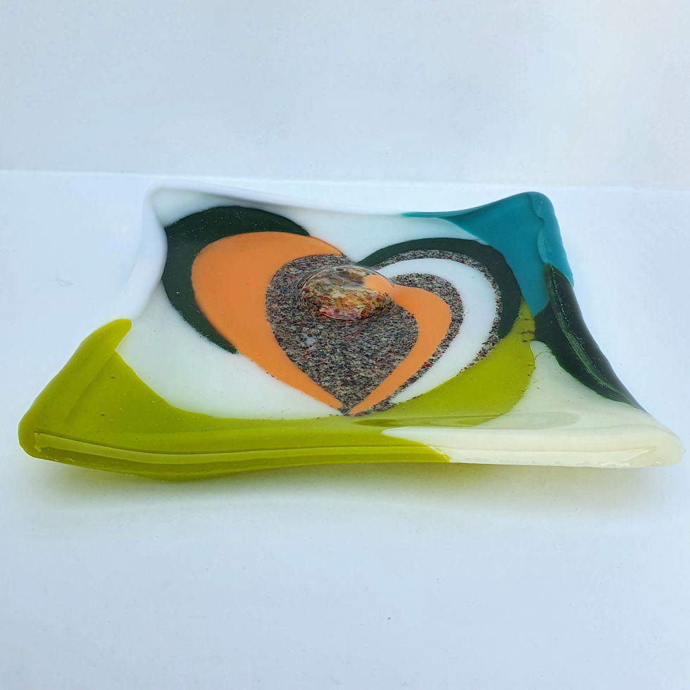 Home Decorative Glass Art. Handmade Glass Plate.