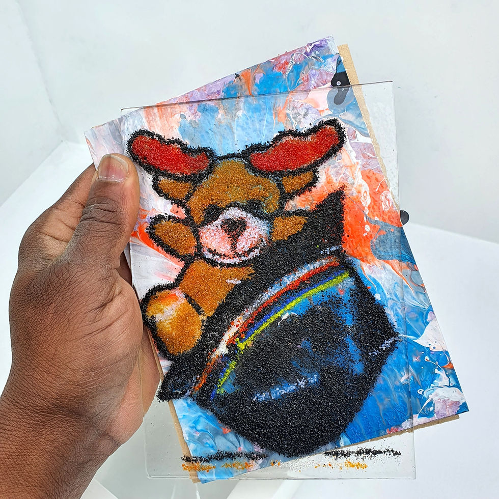 Thumbnail: 3D Teddy Bear, Kiln Fused Glass Art For Home Decoration.