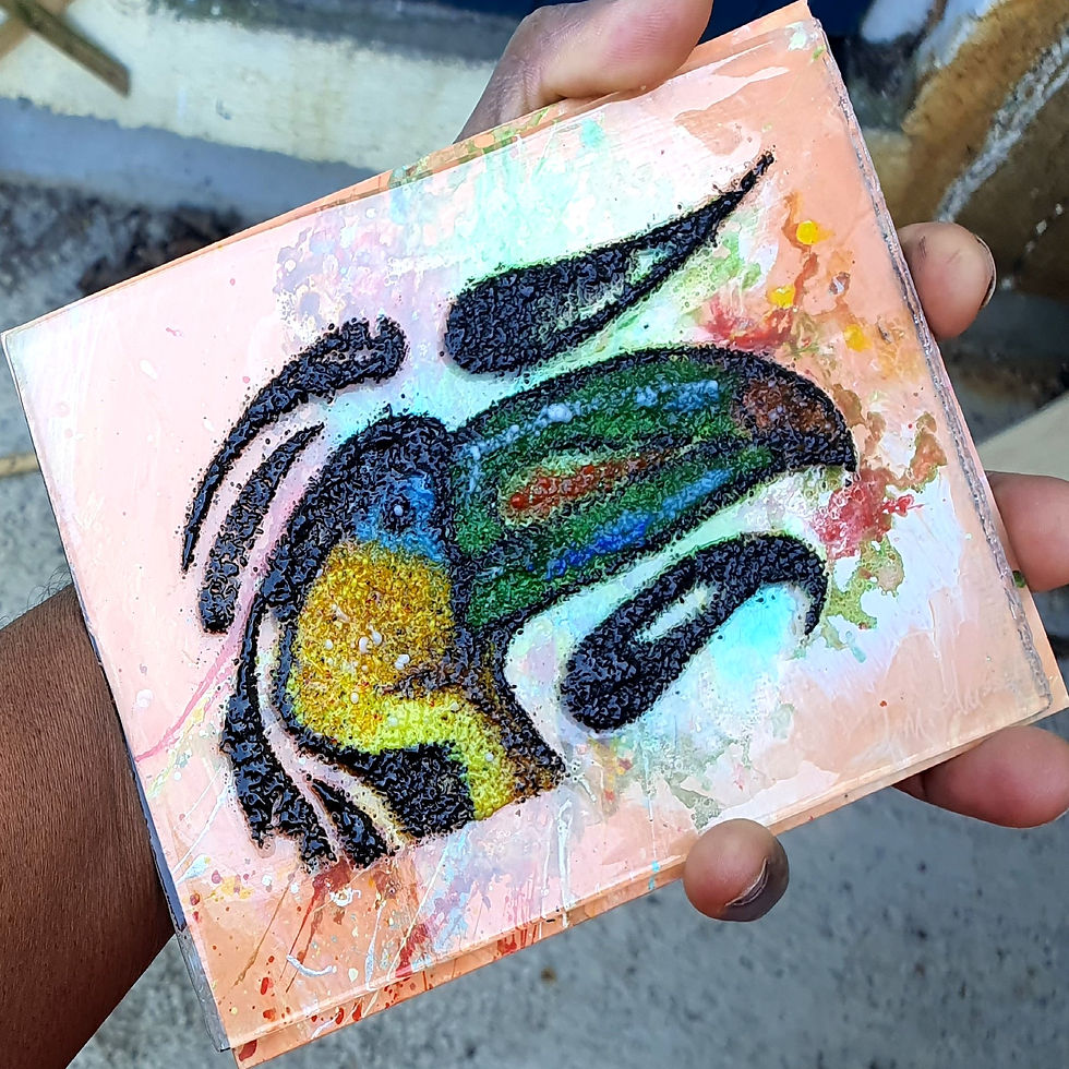 Thumbnail: Framed Glass Image Of Toucan Bird. For Home Beautifying.