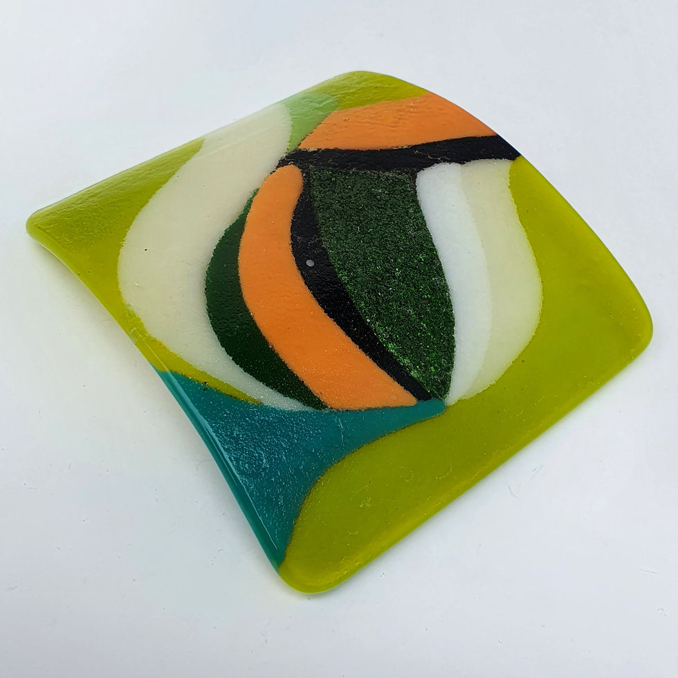 Thumbnail: Handmade, Kiln Fused Decorative Plate.