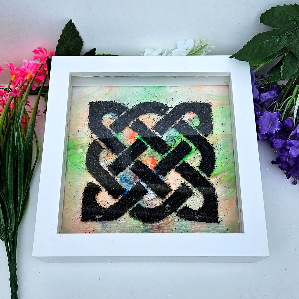 Thumbnail: Celtic Eternal Square Knots Glass Art.