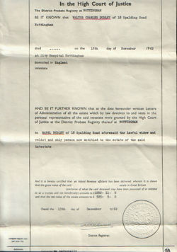 Walter Charles Dudley Probate