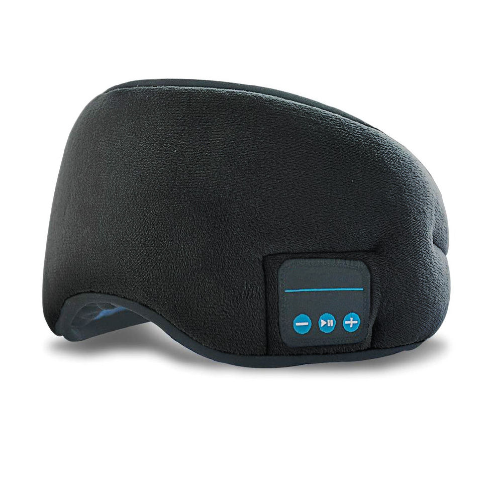 Black Bluetooth Sleep Mask with built in controls