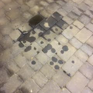 Engine oil on block paving drive