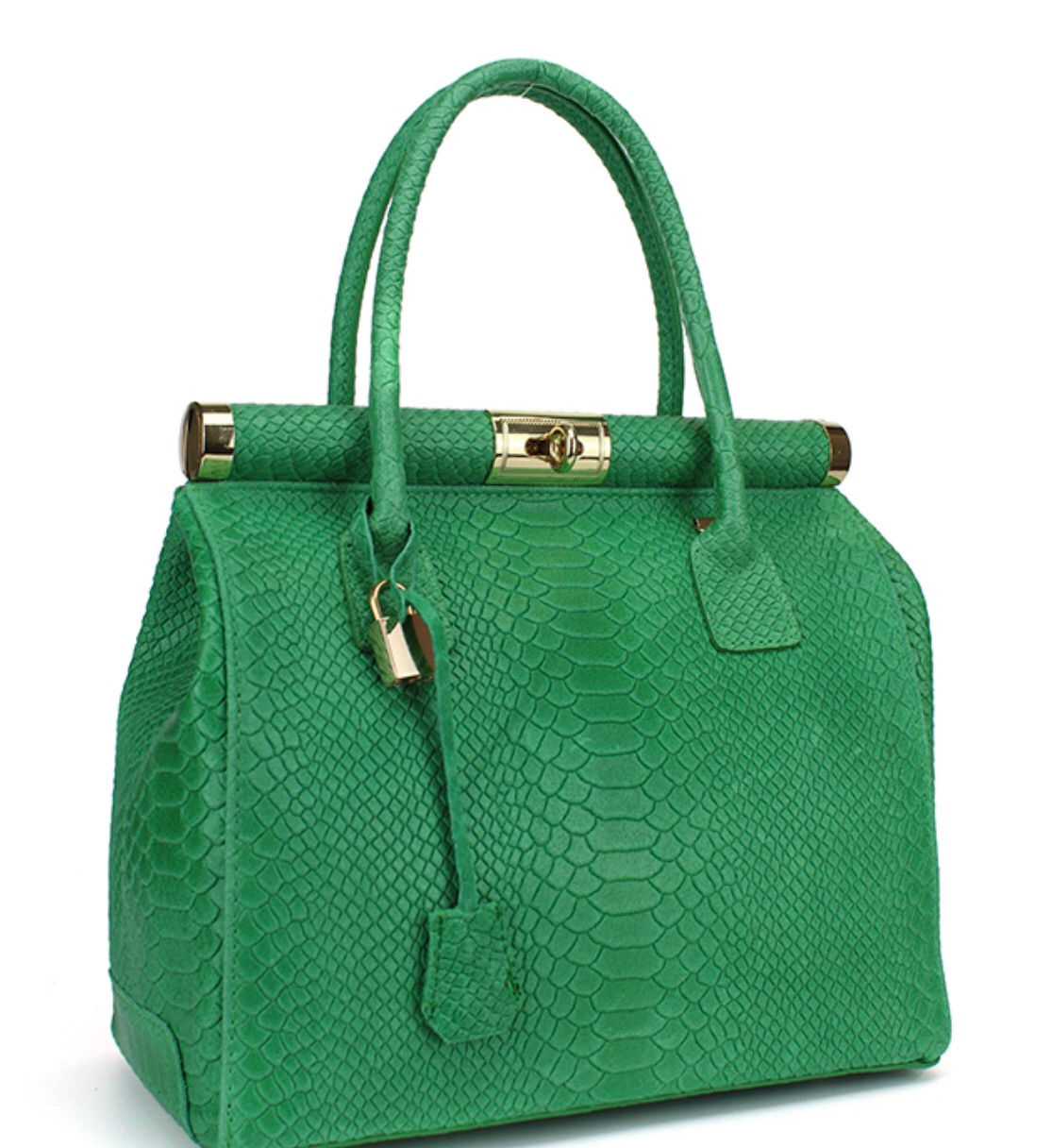 Sac à main format moyen cuir vert
