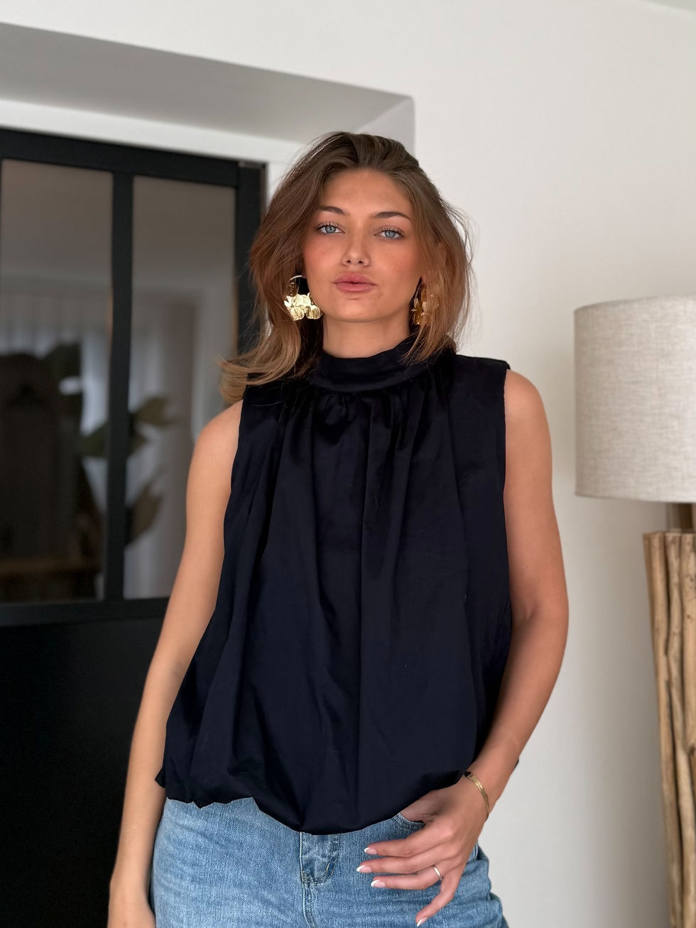 Miniature : Blouse Noir/Marine Daphné