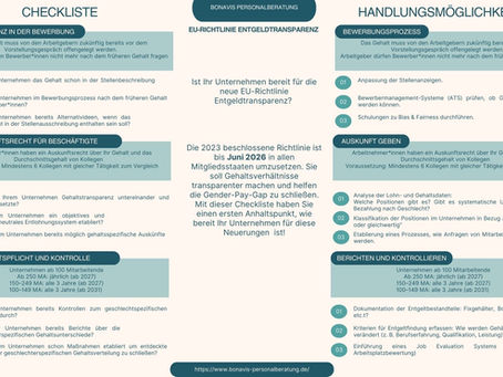 Gleicher Lohn für gleiche Arbeit: Die EU-Entgelttransparenzrichtlinie verändert den Arbeitsmarkt
