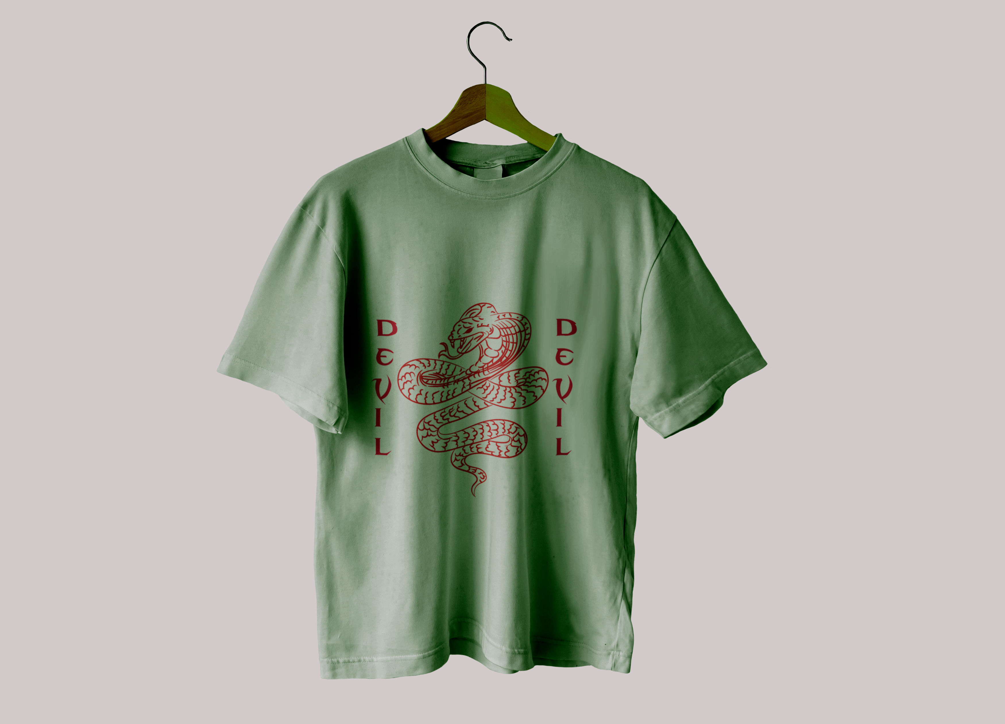 T-shirt devil (verde oliva)