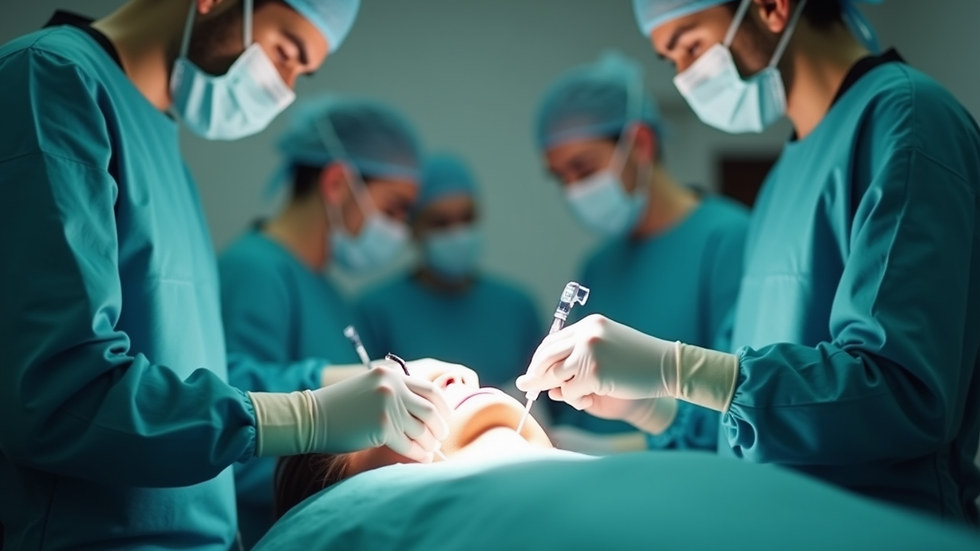 Close-up view of a surgical room prepared for rhinoplasty in a New York clinic