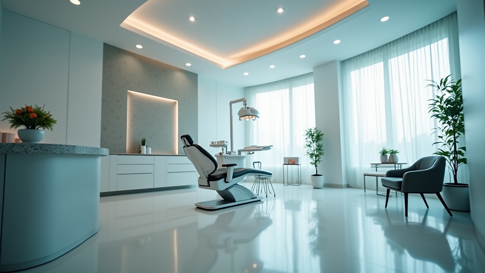 Eye-level view of a patient consultation room in a modern plastic surgery clinic
