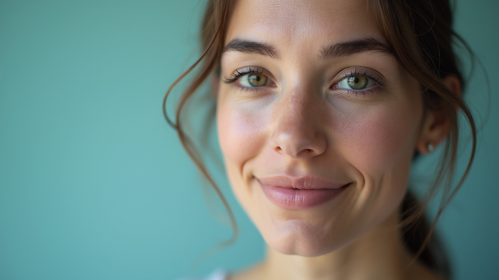 Vista frontal de una nariz perfilada después de rinoplastia