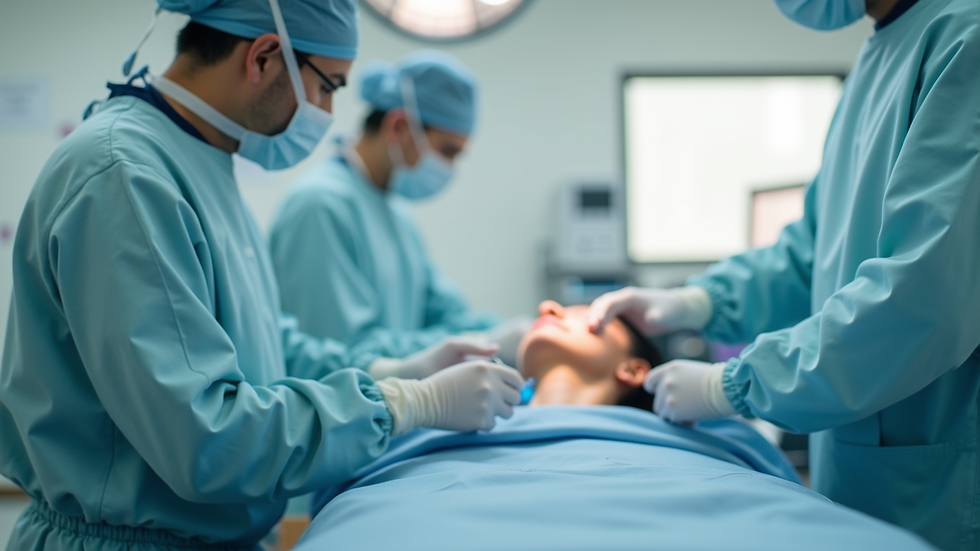 Vista de consulta médica en clínica de cirugía plástica