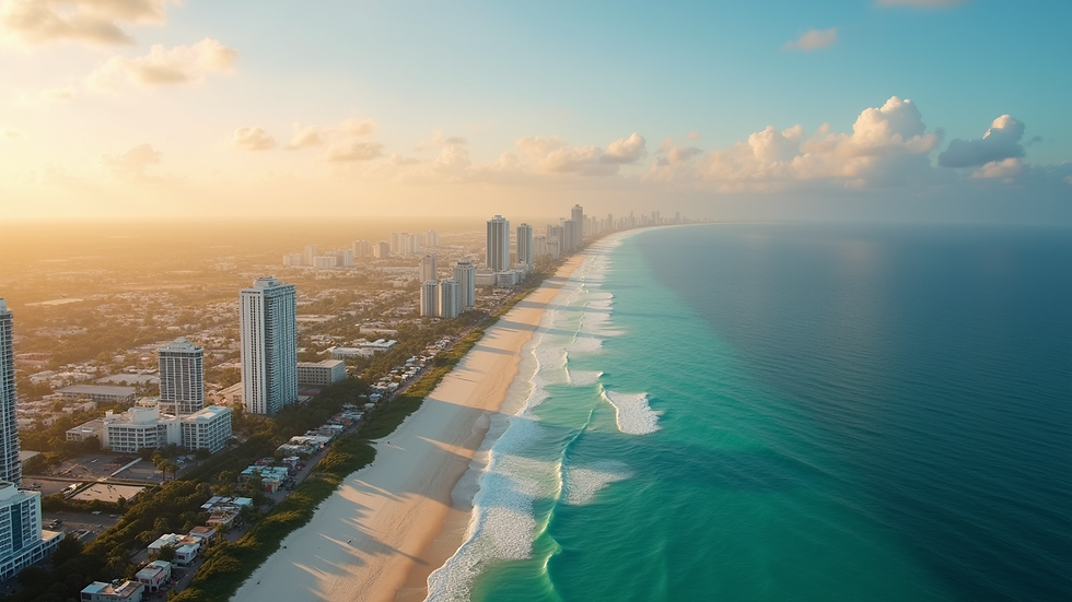 Vista aérea de Miami Beach, ciudad donde el Dr. Espinoza realiza cirugías plásticas