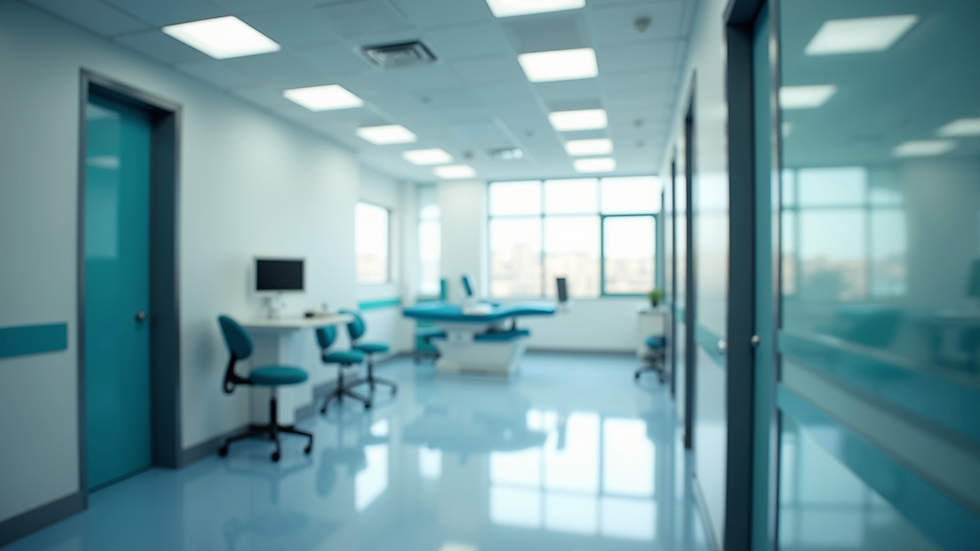 Vista de consultorio moderno en Miami con equipo médico