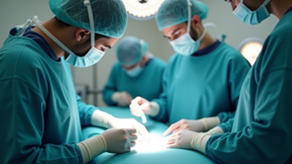 Eye-level view of a surgical room prepared for body contouring procedure