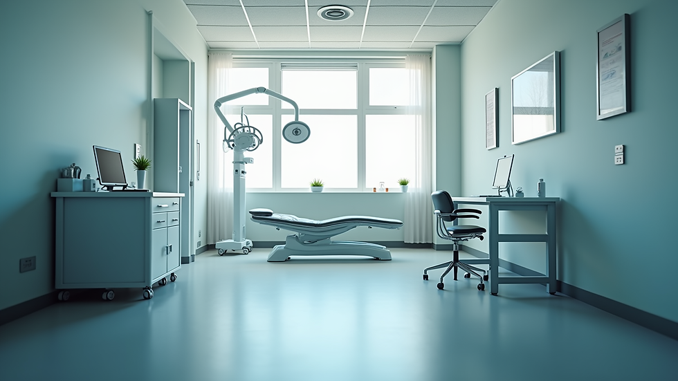 High angle view of a medical consultation room