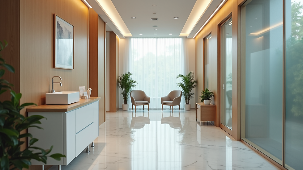 High angle view of a luxurious medical office