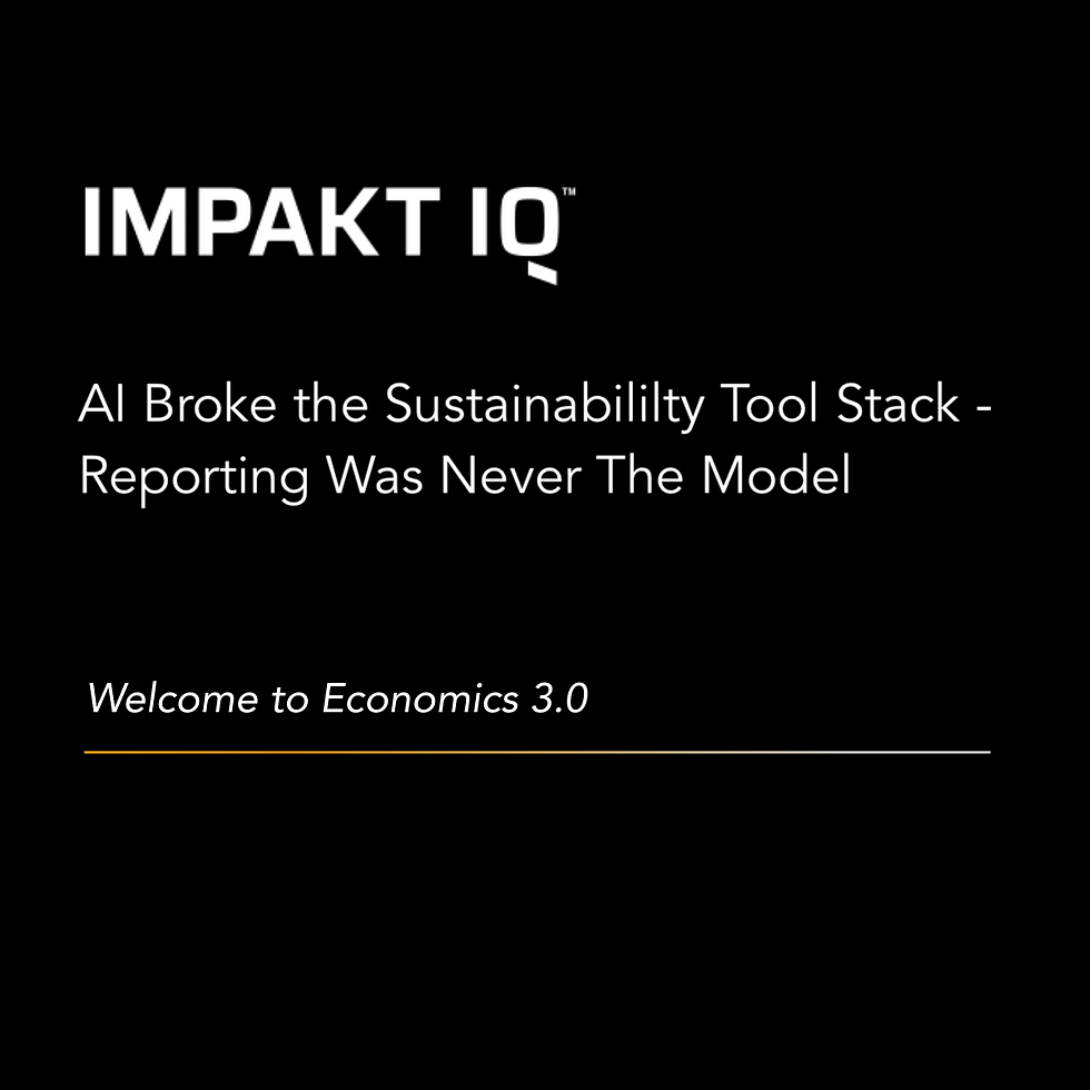 AI Broke the Sustainability Tool Stack — Reporting Was Never the Model
