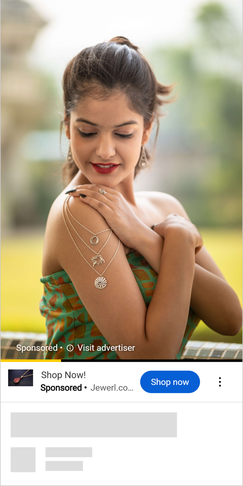A woman with new jewelry by her side.
