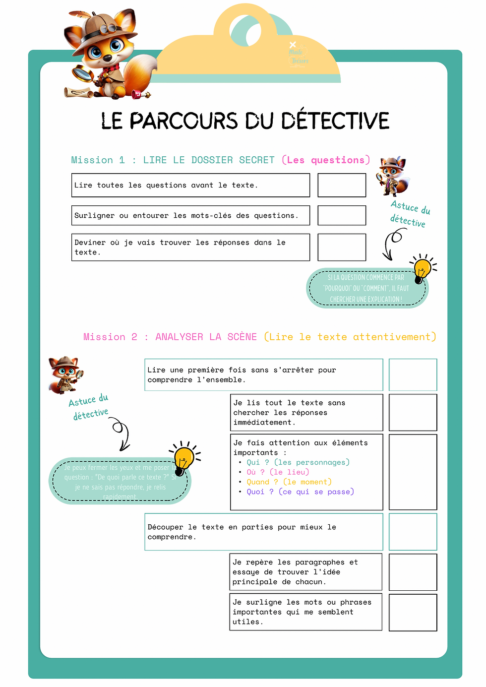 Miniature : Le parcours du détective - Répondre à des questions