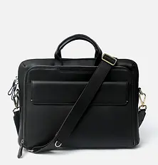 Black Office Bag – Elegant black handcrafted leather office bag by ABC Collection, Made in India, perfect for professionals.