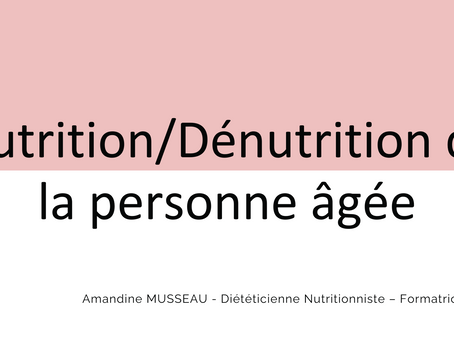 FORMATION "Nutrition & Dénutrition du sénior " - 2j