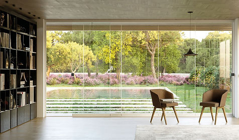 chirenti vetrata panoramica scorrevole con guida minimale e guarnizioni in pvc Solco Slim.