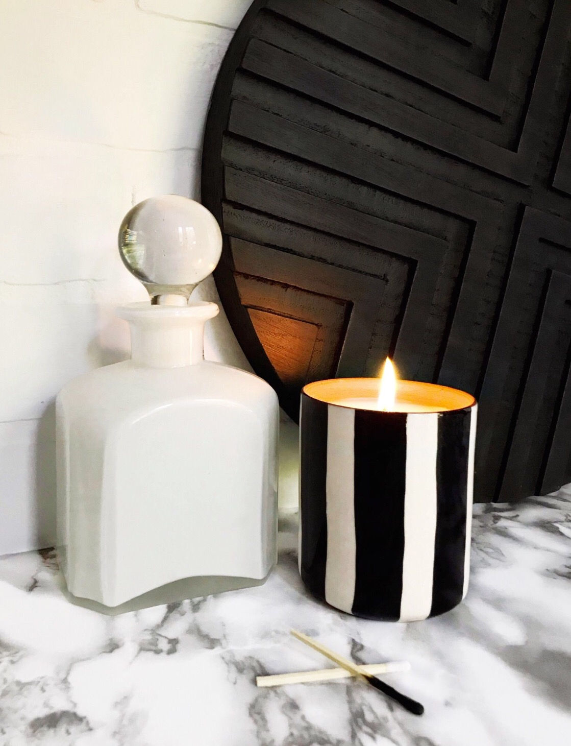 Bougie naturelle et céramique