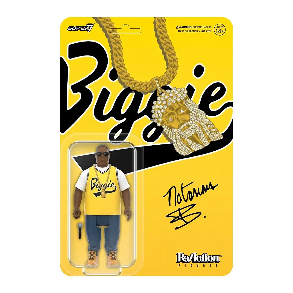 Thumbnail: The Notorious B.I.G. (Yellow Jersey) 3 3/4-Inch ReAction Figure Unpunched