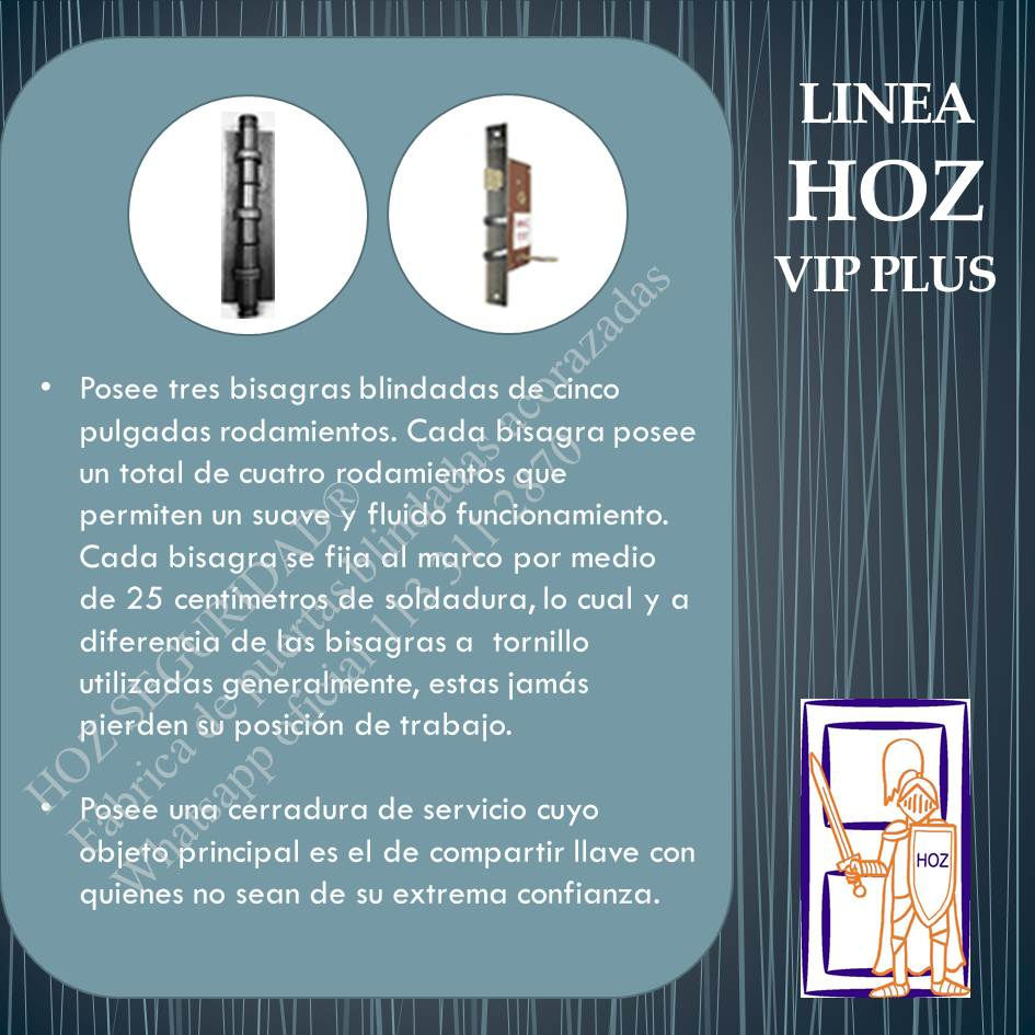 Miniatura: Bisagras blindadas HOZ Seguridad. Triple crapodina con 9 rulemanes para soportar peso estructural prolongado.