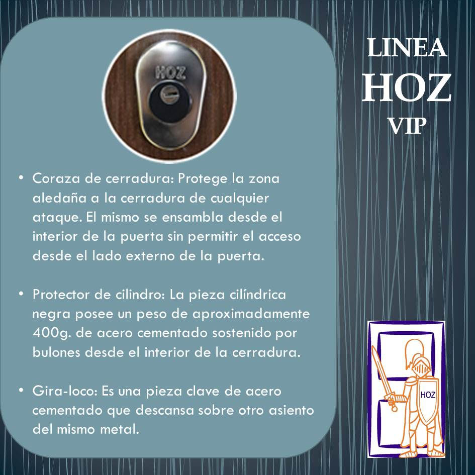 Miniatura: Blindaje de cerradura HOZ VIP®. Protección en acero cementado real con sistema anti-taladro y cerradura multipunto.