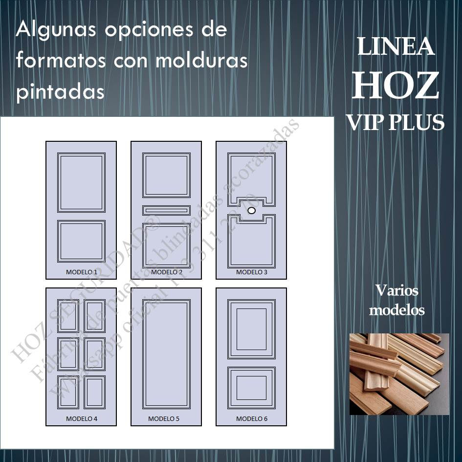 Miniatura: Opciones de diseño de fresados para línea HOZ VIP PLUS. Varios estilos de molduras personalizadas disponibles para adaptarse