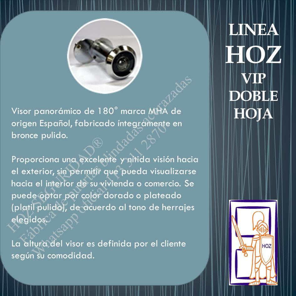 Miniatura: Visor panorámico blindado de 180°. Permite observar el exterior sin debilitar la estructura.